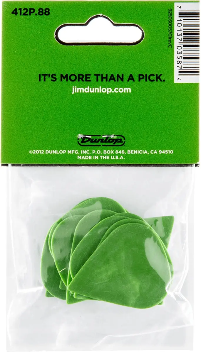 Dunlop 418-P-88 Plectra 0.88mm - Groen - 12 Stuks