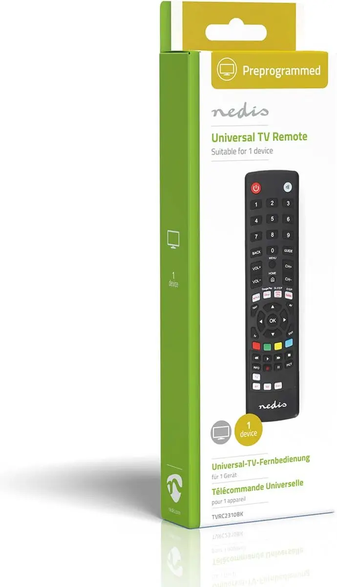 Nedis Universele Afstandsbediening TVRC2310BK - Infrarood - Zwart