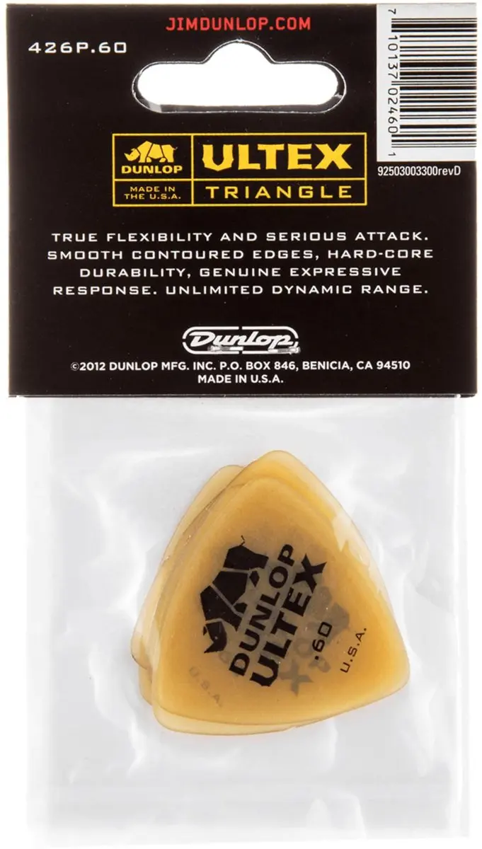 Dunlop Ultex Triangle Players Plectrumset 0,60mm - 6 Stuks