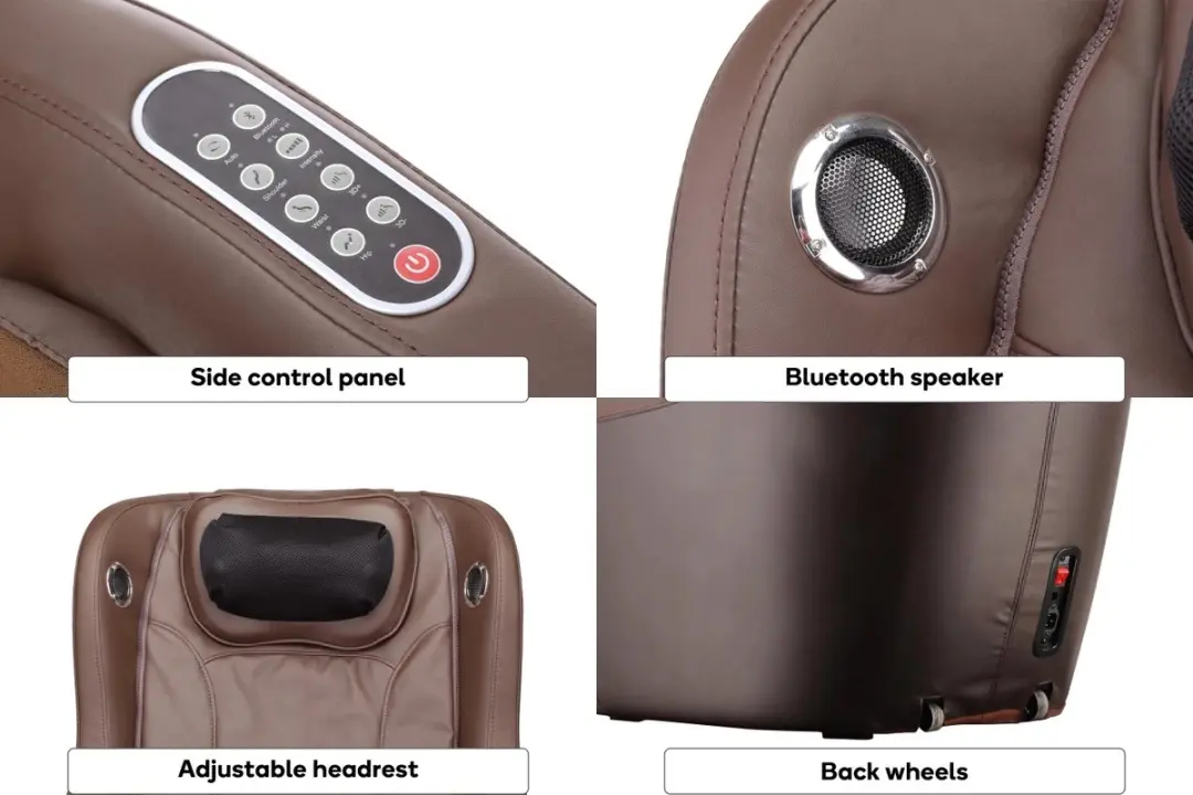 NRG Wellness Excellent Massagestoel Mokka - 3D Kuit/Hoofdmassage
