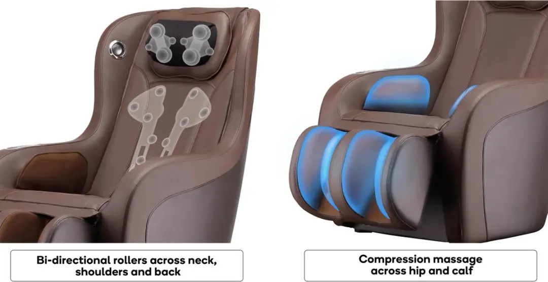 NRG Wellness Excellent Massagestoel Mokka - 3D Kuit/Hoofdmassage - afbeelding 6 van 6