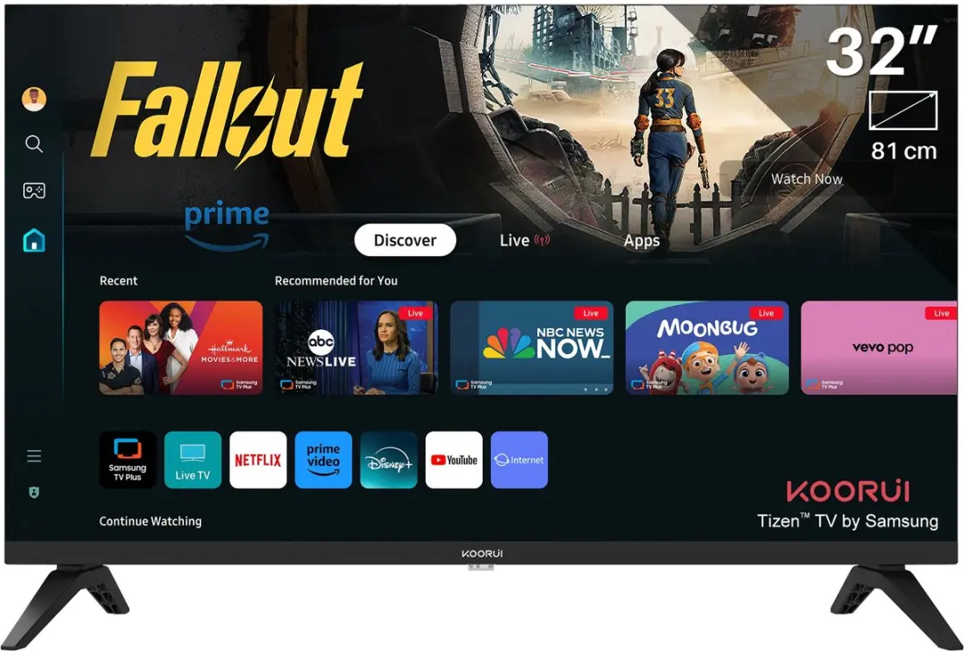 Koorui QLED Smart TV 32 inch K32Q1FFQ-T8 - Full HD - Zwart
