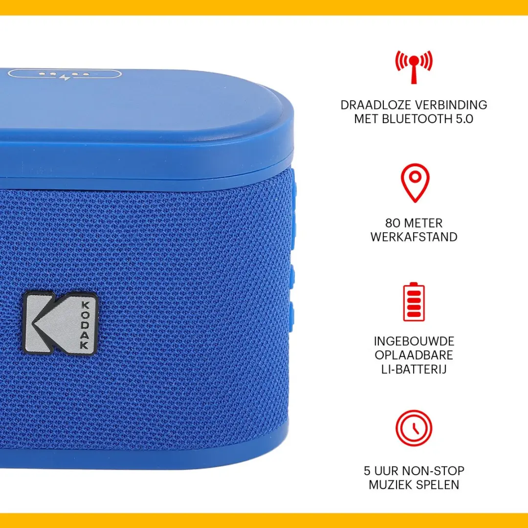 Kodak SoundBrix SBRIX Bluetooth Speaker - 5W - Blauw