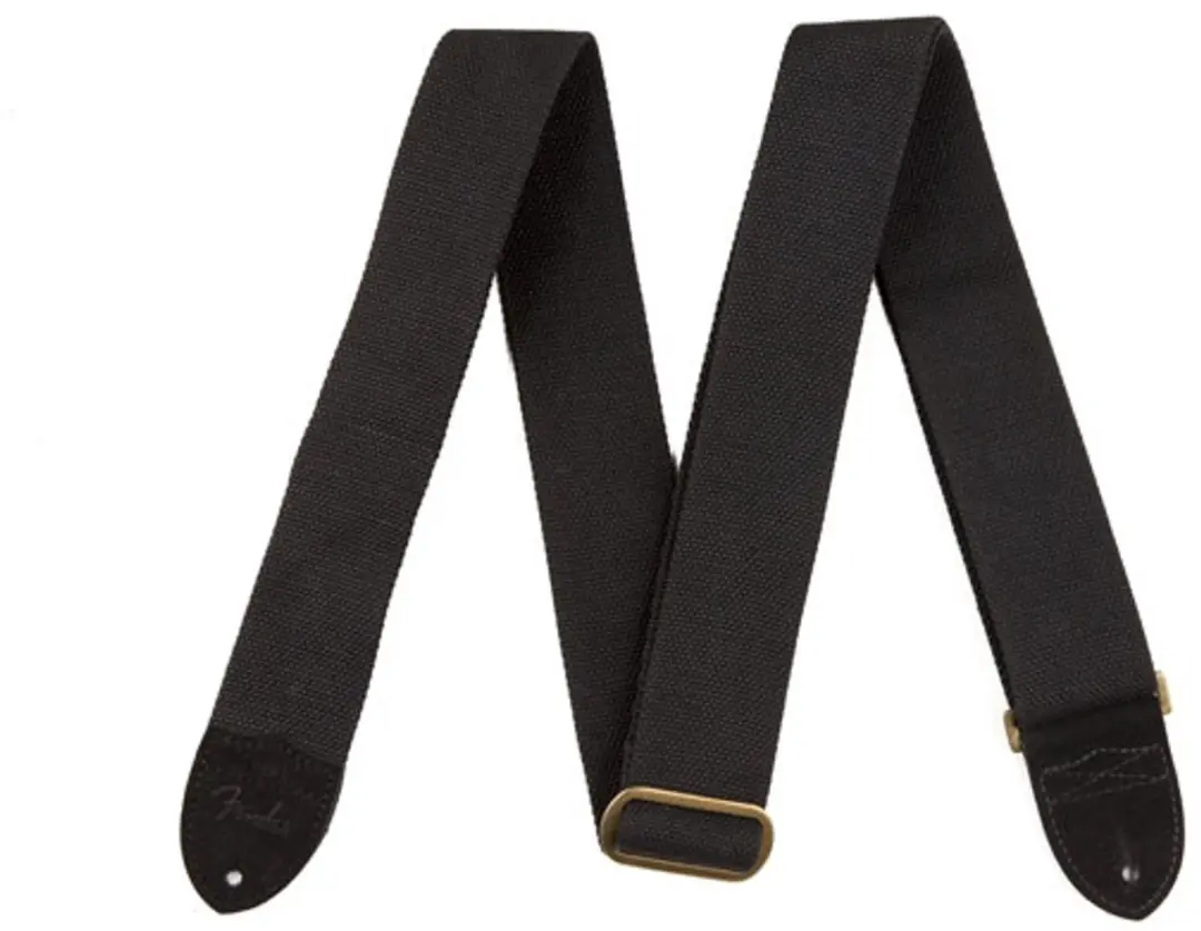 Fender Gitaarband Katoen/Leder - Zwart