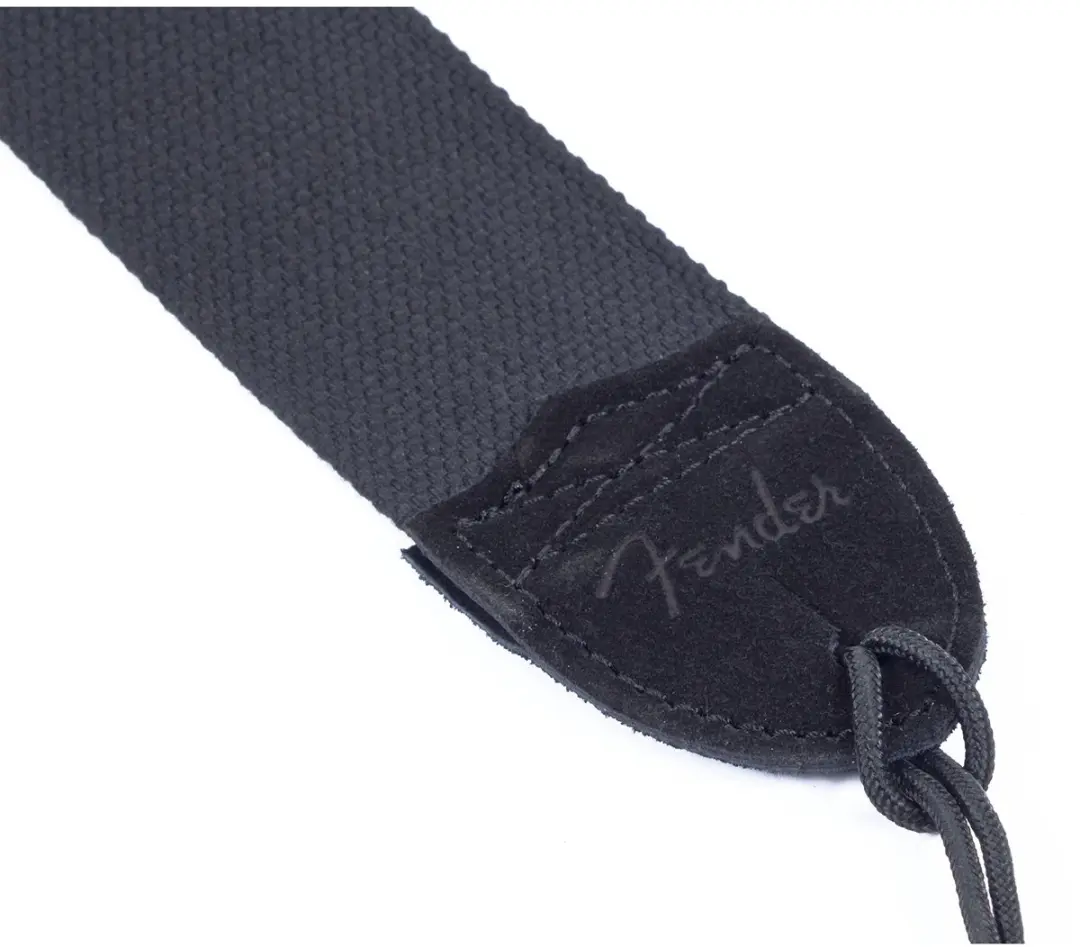 Fender Gitaarband Katoen/Leder - Zwart