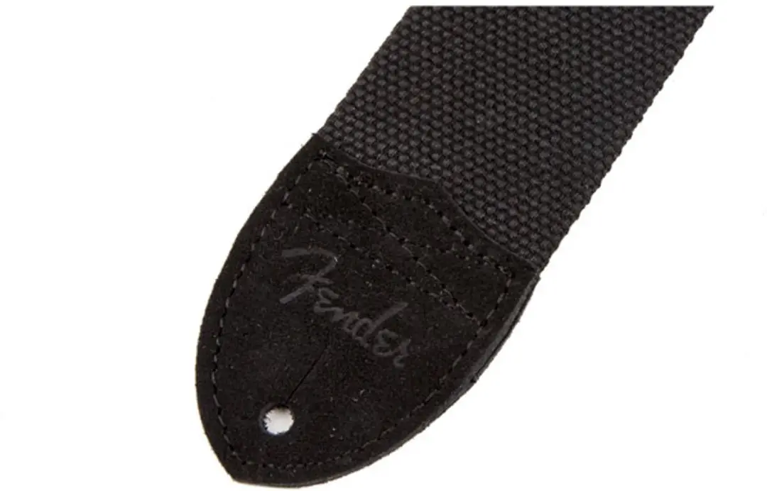 Fender Gitaarband Katoen/Leder - Zwart
