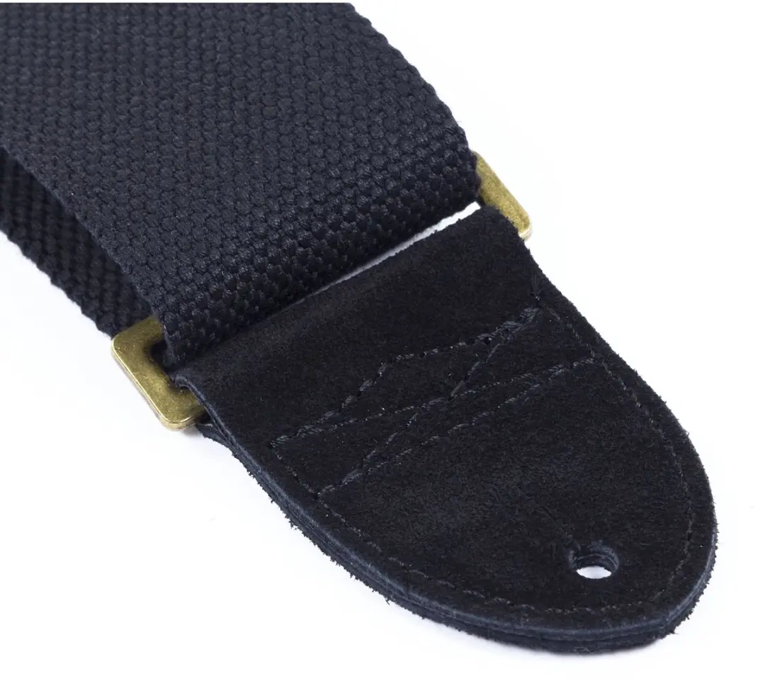 Fender Gitaarband Katoen/Leder - Zwart