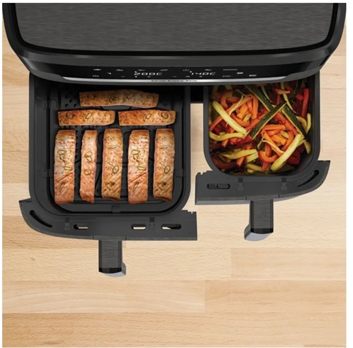 Moulinex EZ942HF0 Dubbele Heteluchtfriteuse 2020W - Houtskool
