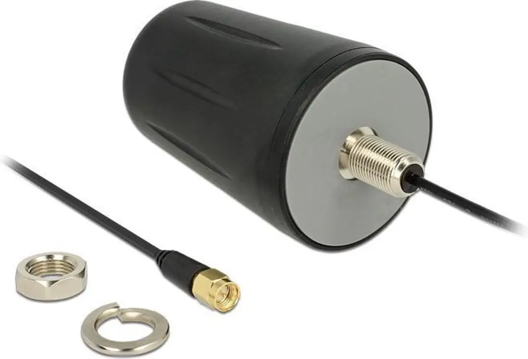 Delock LoRa Antenne 868 MHz SMA - 0 dBi - 3m RG-174 - Dakmontage - Zwart