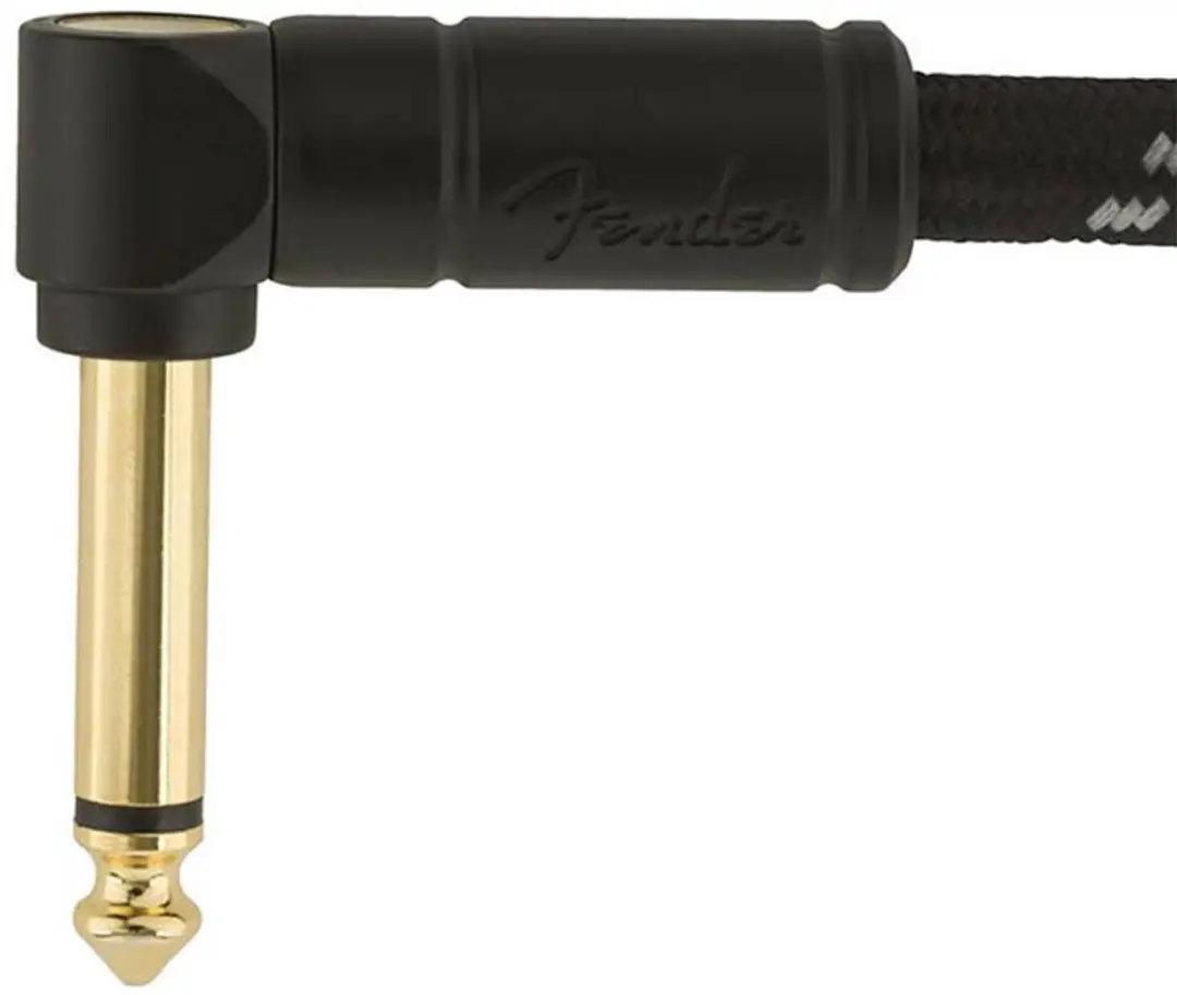 Fender Deluxe Series Black Tweed Gitaarkabel 3m - Recht/Haakse Pluggen