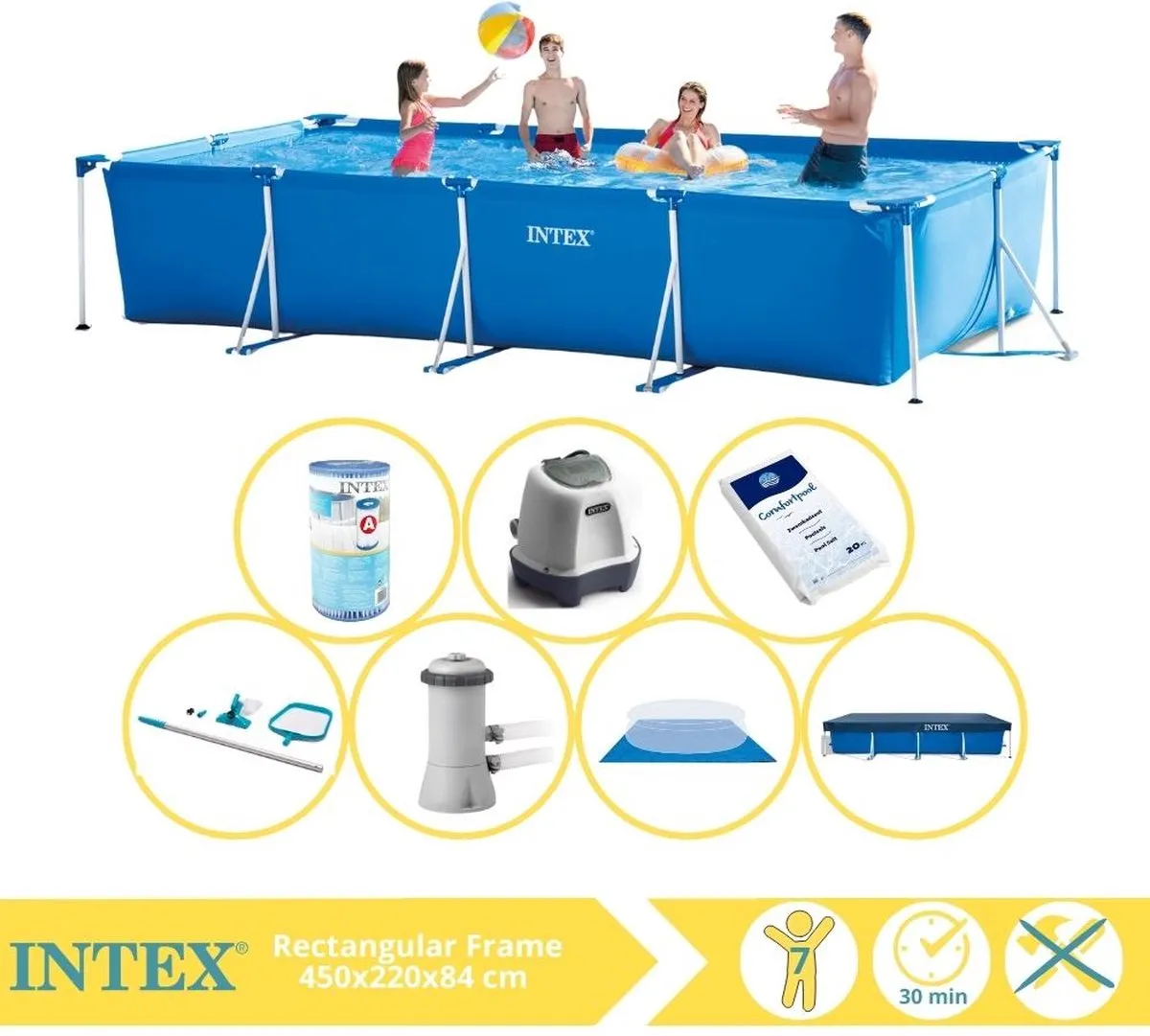 Intex Rectangular Frame Zwembad 450x220x84cm