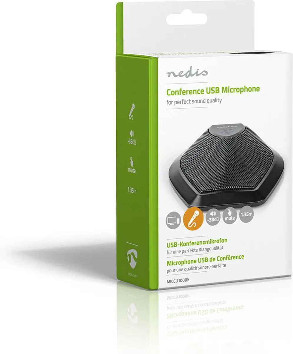 Nedis MICCU100BK USB Microfoon - Zwart - afbeelding 6 van 6