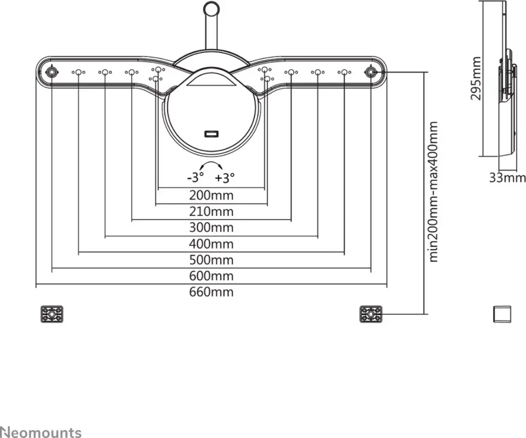 Neomounts OLED-W600BLACK Vlakke Wandsteun 70" - Zwart