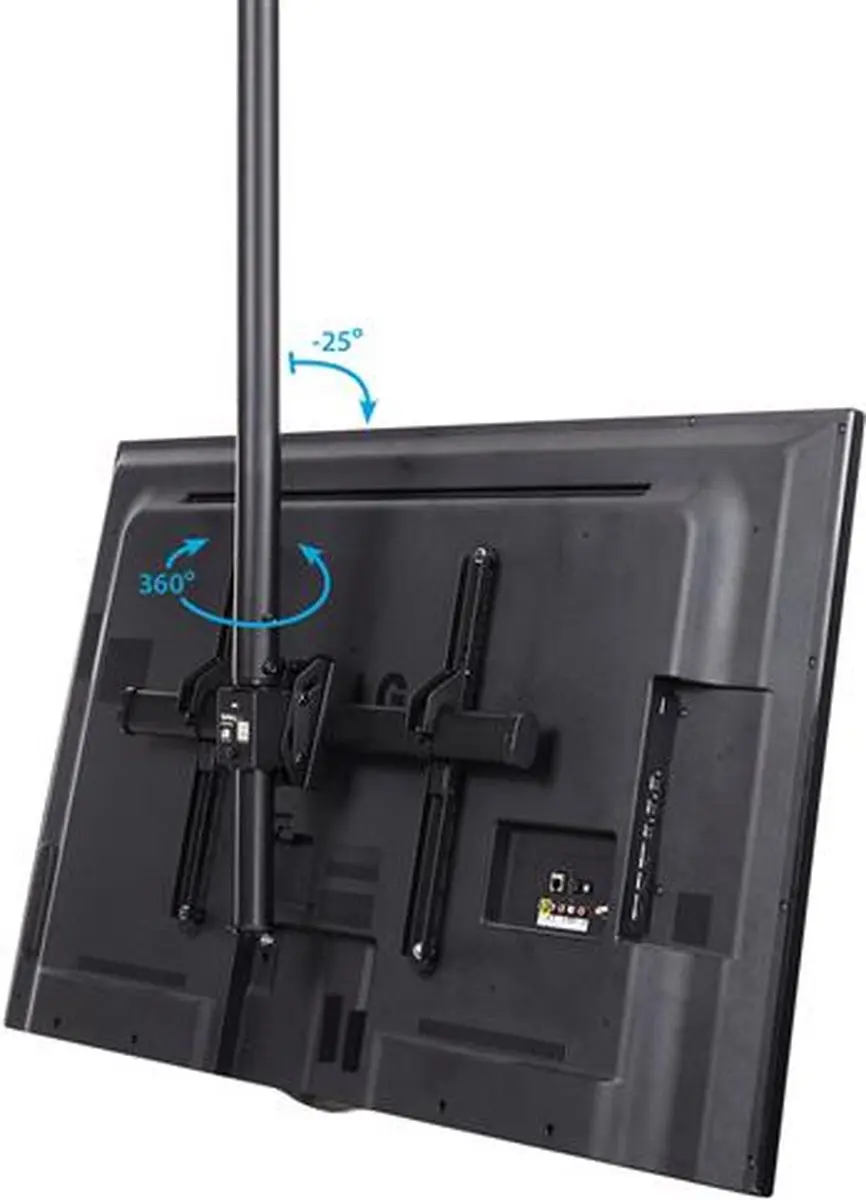 Startech FLATPNLCEIL TV Plafondbeugel - Full-Motion - Zwart