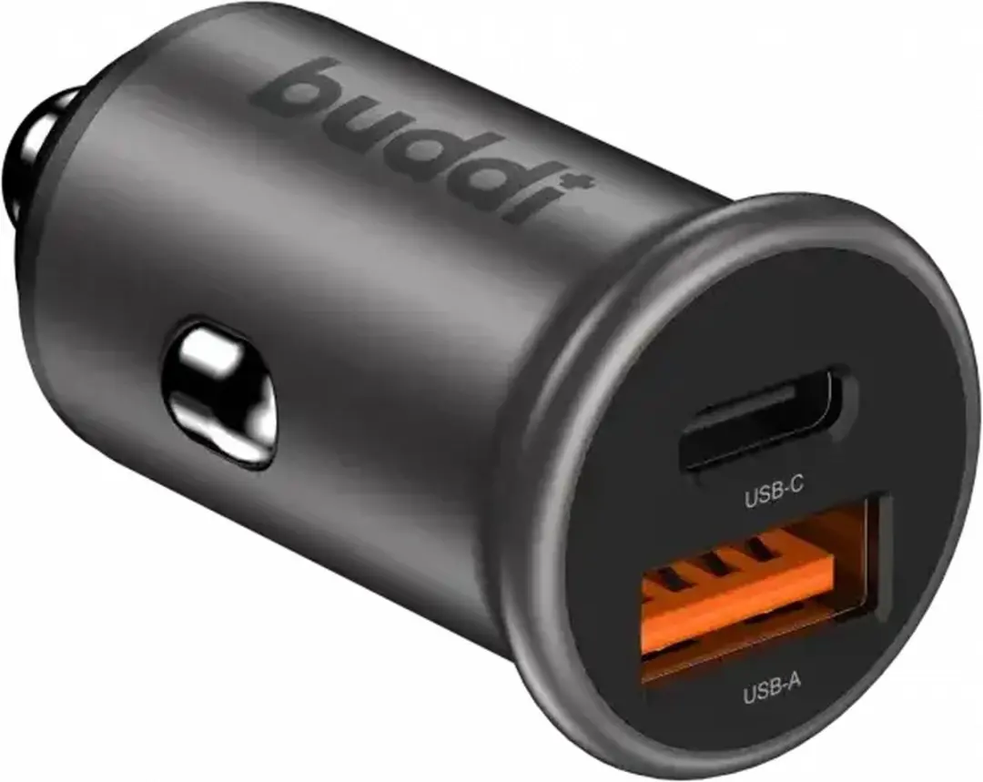 Buddi Power USB-C Autolader Duo Pack - 45W - Grijs