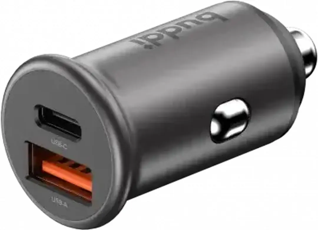 Buddi Power USB-C Autolader Duo Pack - 45W - Grijs