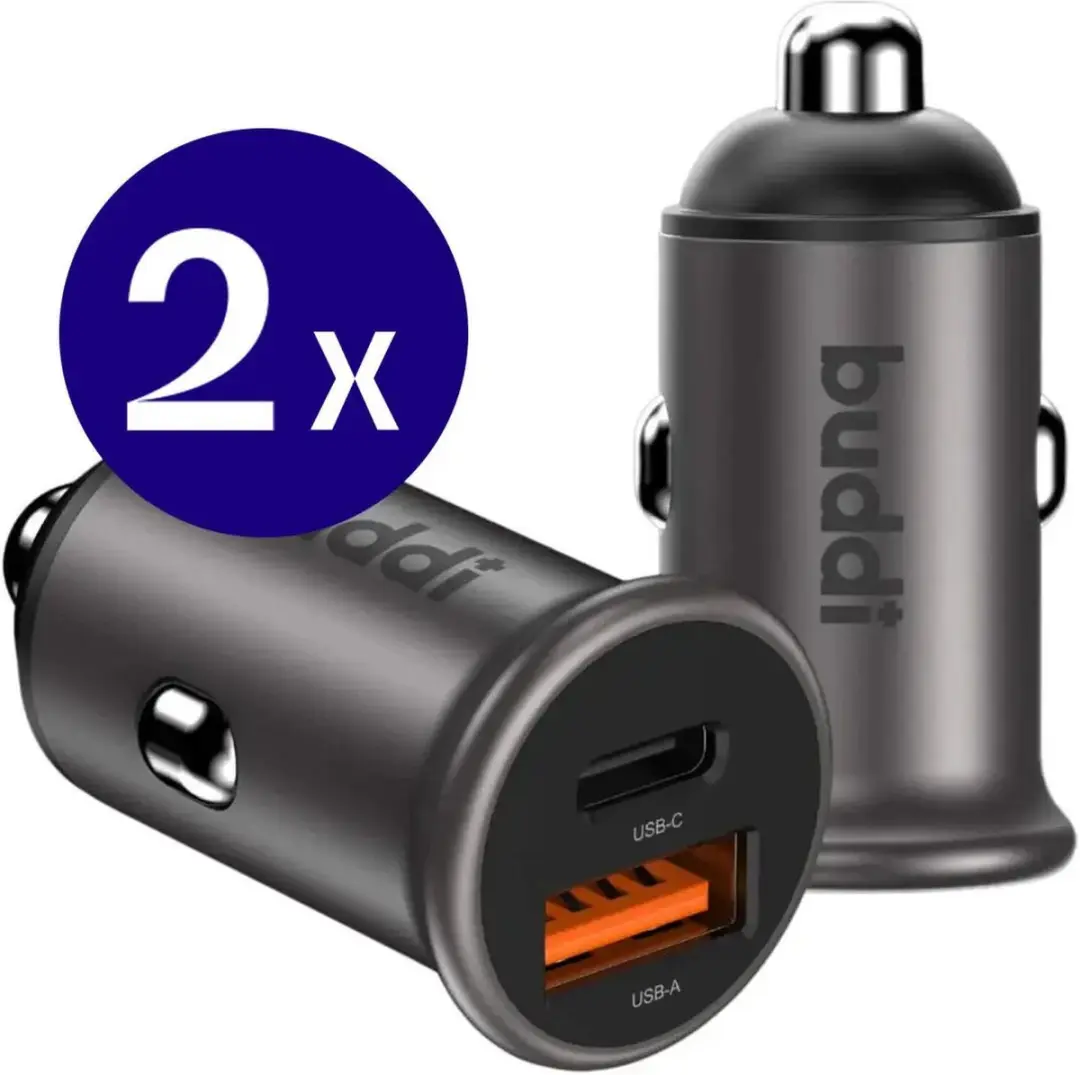 Buddi Power USB-C Autolader Duo Pack