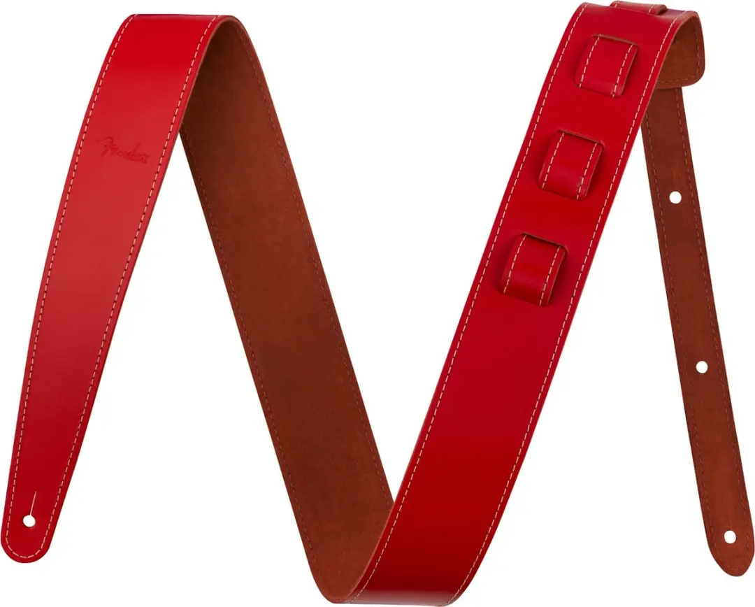 Fender Lederen Gitaarband Rood