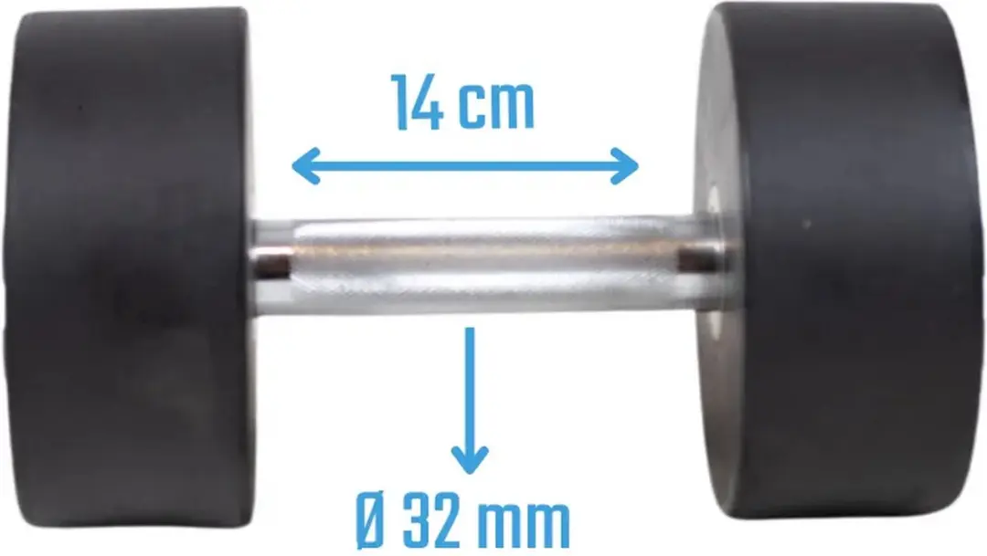 Muscle Power Ronde Dumbbell 18 kg - Zwart