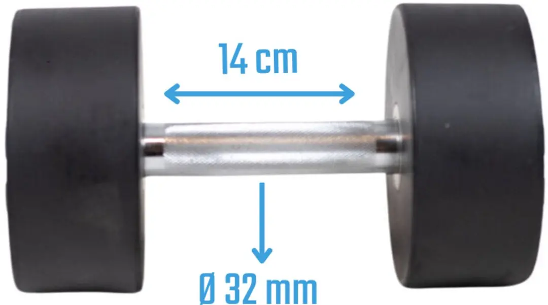 Muscle Power Ronde Dumbbell 18 kg - Zwart