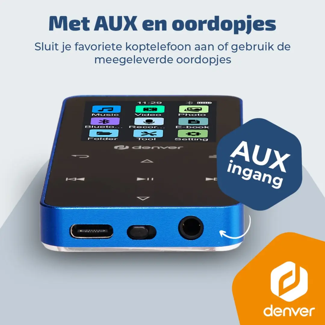 Denver MP1830BU MP3/MP4 Speler - Blauw - afbeelding 6 van 6