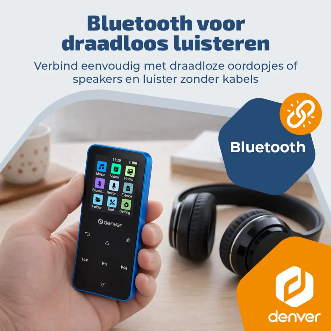 Denver MP1830BU MP3/MP4 Speler - Blauw