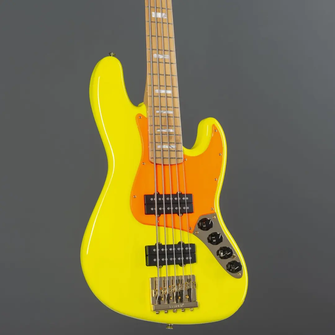 Fender MonoNeon Jazz Bass V MN - 5 Snaren Neon Yellow