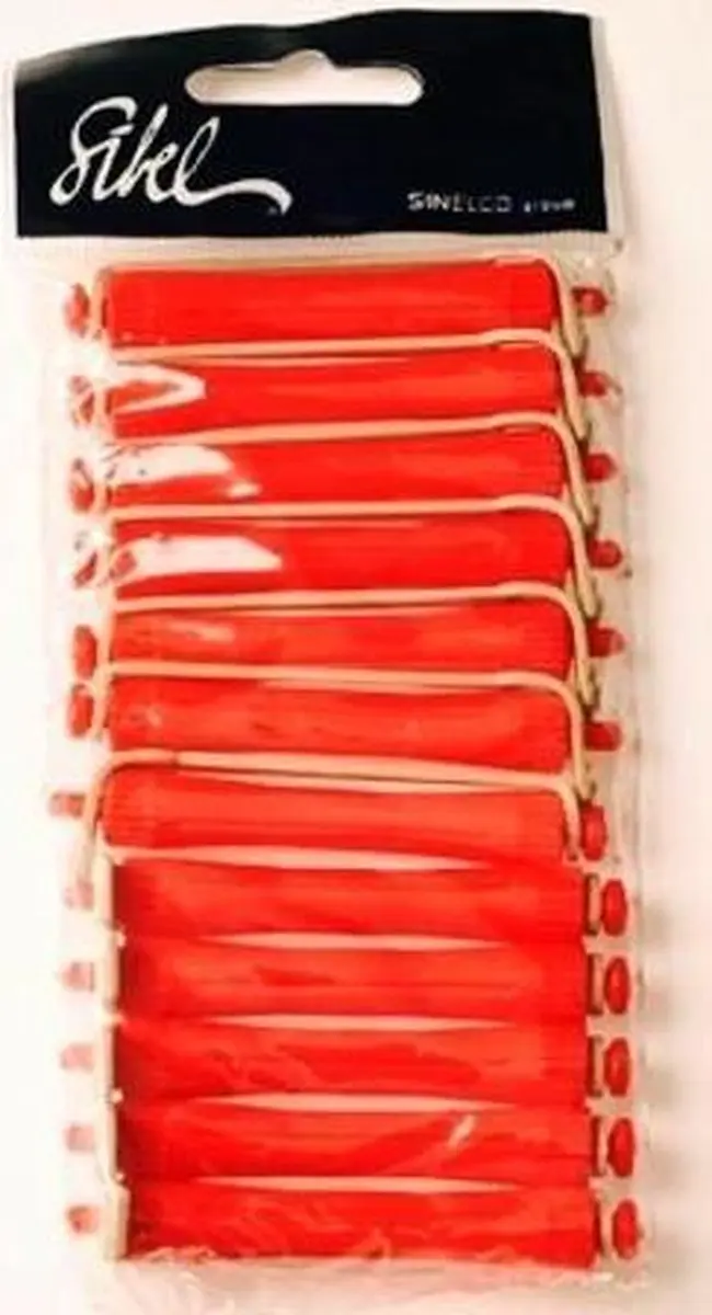 Sibel Permanent Rollers Short 12mm Rood - 12 Stuks