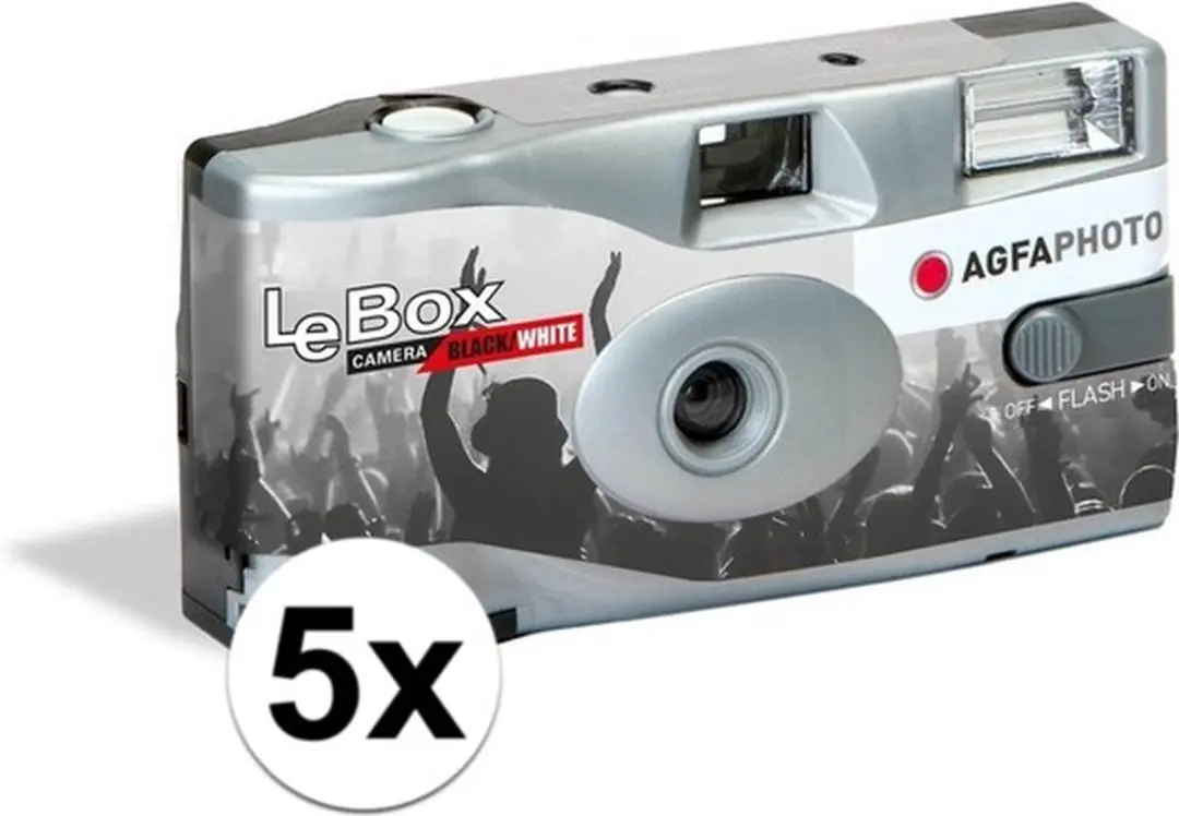 AgfaPhoto Wegwerpcamera Bruiloft/Huwelijk - 5x180 Foto's - Zwart/Wit - Multi