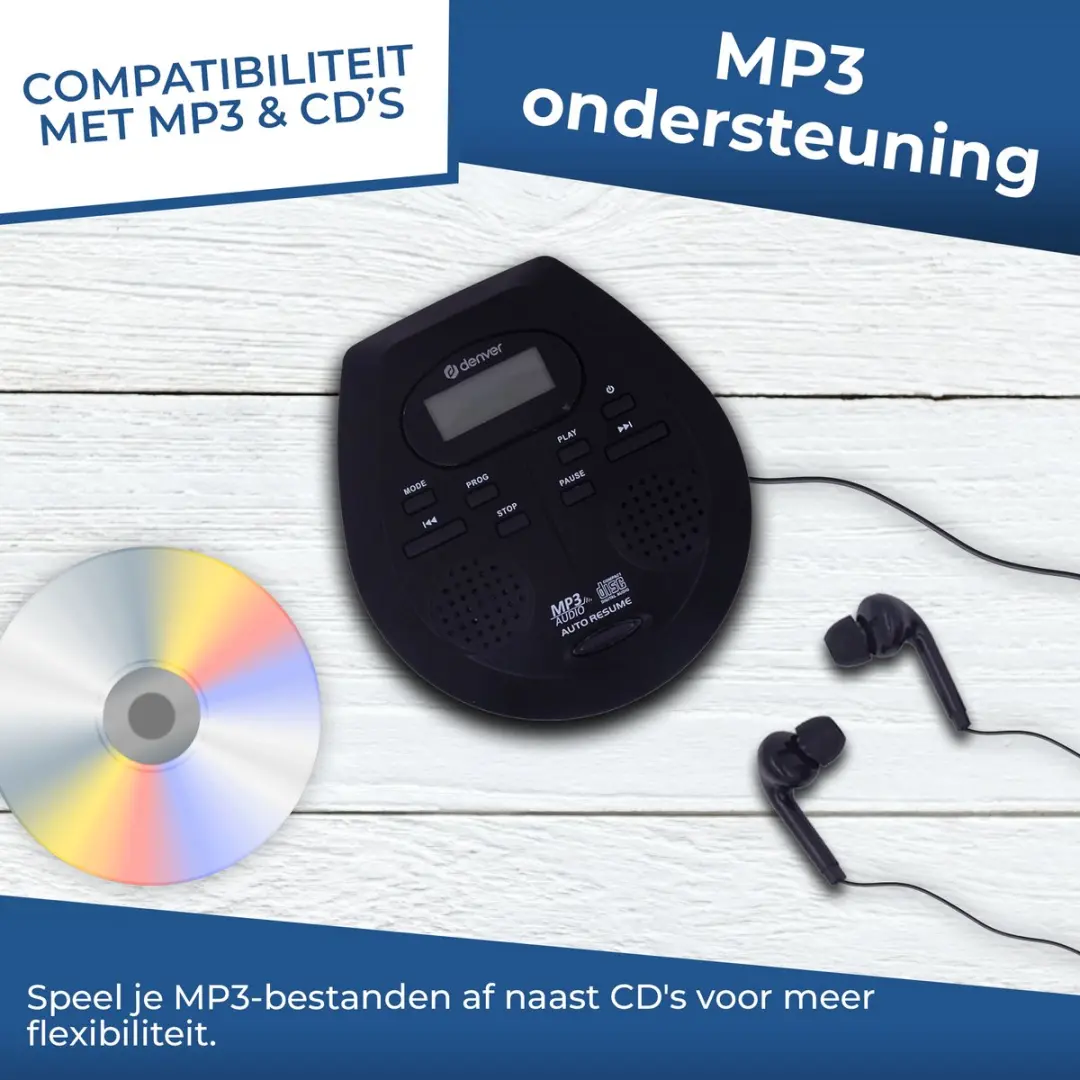 Denver DMP395 Discman - Anti-Shock - Zwart