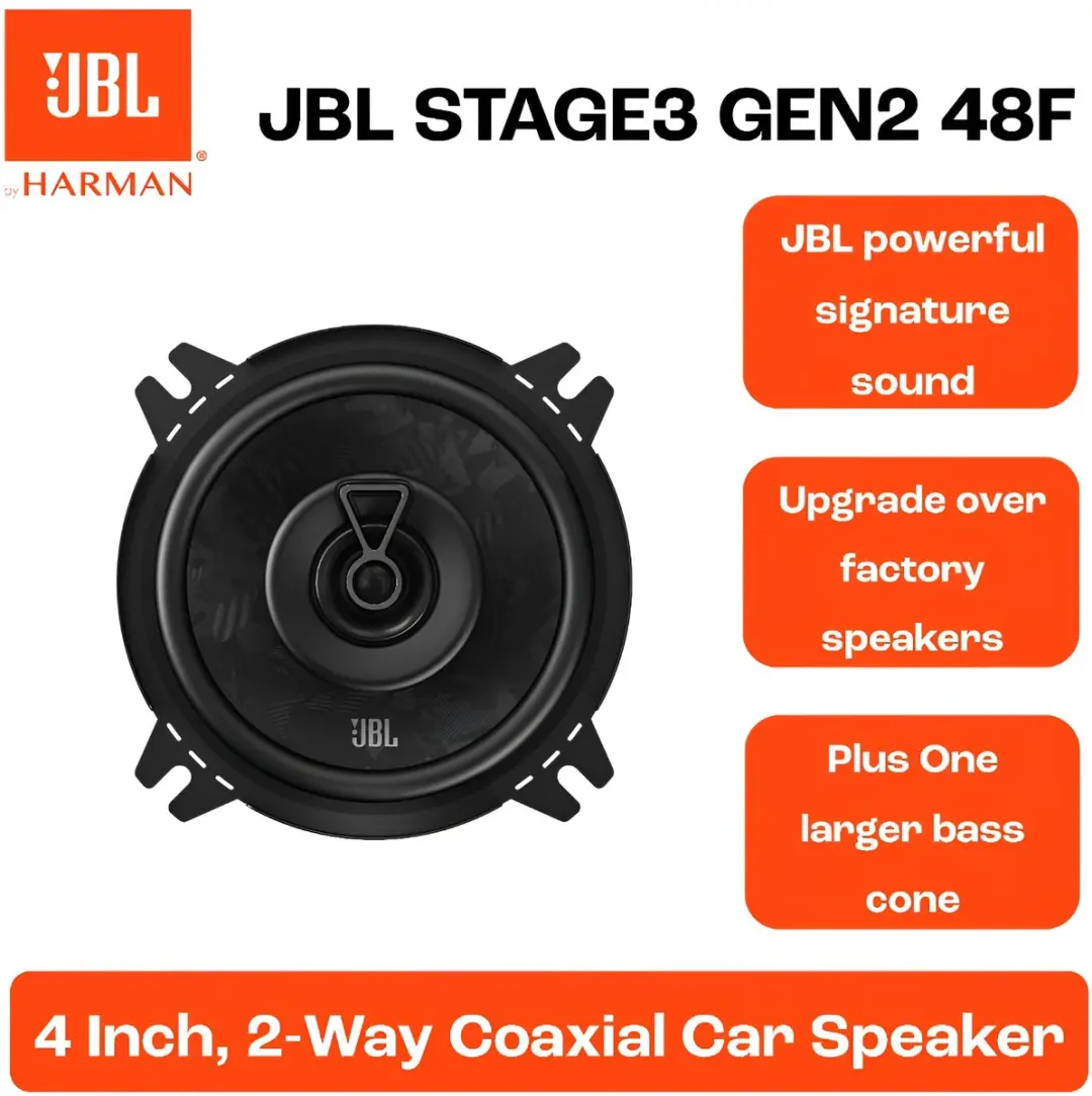 JBL Stage3 48F Autospeakers 4 Inch - 400W Piek - Zwart - afbeelding 6 van 6