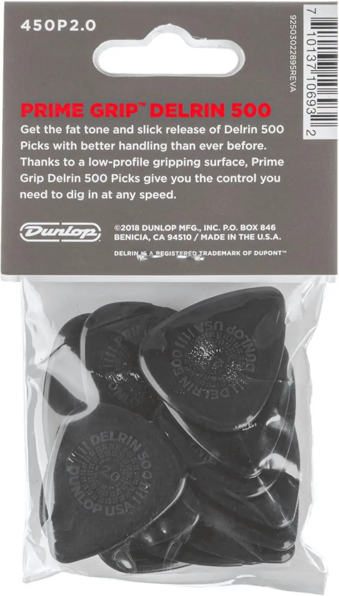 Dunlop 450P2.00 Prime Grip Plectrumset 2,00mm