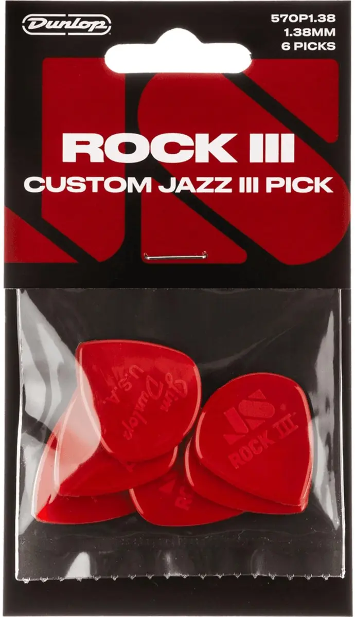 Dunlop 570P138 Rock III Nylon Custom Jazz III Plectrumset