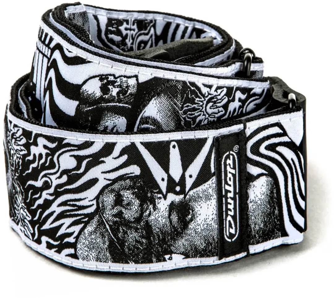 Dunlop ILD04 ILOVEDUST Skulls Gitaarband - Zwart/Wit