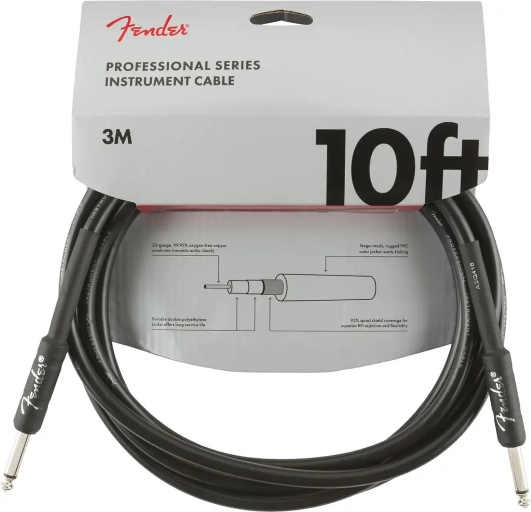 Fender Instrumentkabel 990820024 - 10ft Zwart