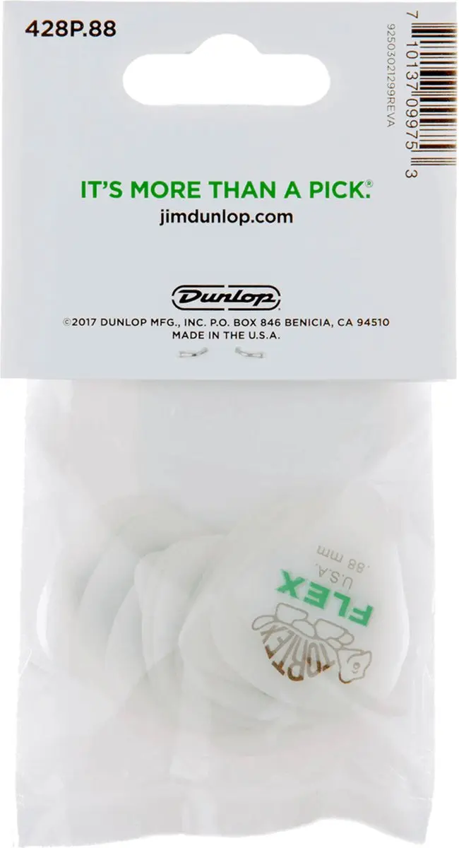 Dunlop Tortex Flex 0.88mm Plectrum - 12 Stuks