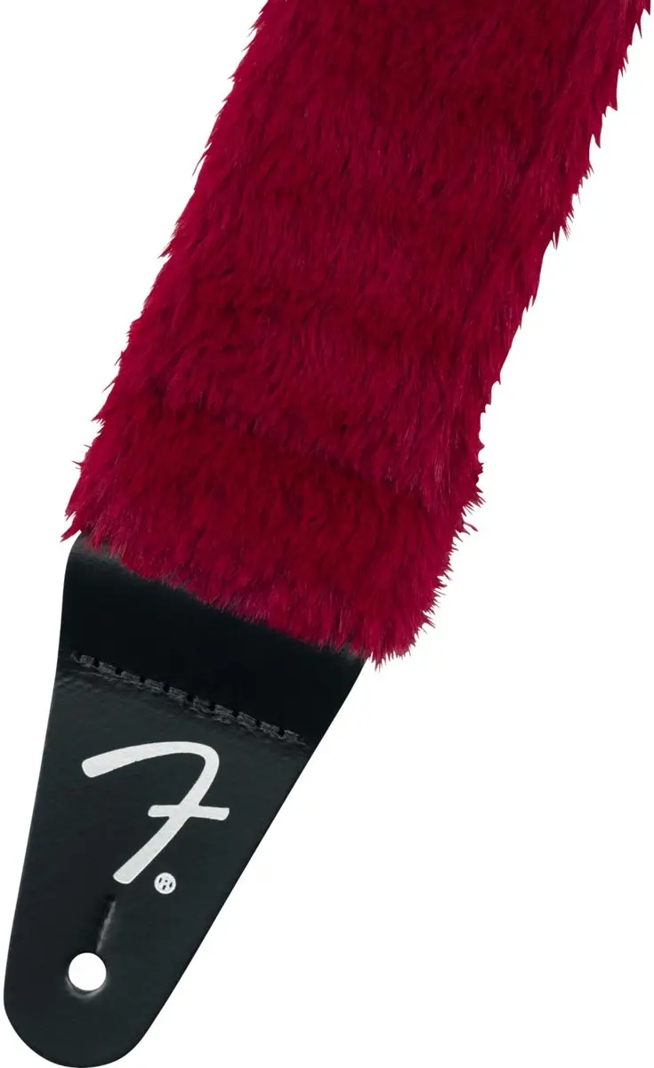Fender Poodle Plush Strap - Gitaarband - Rood