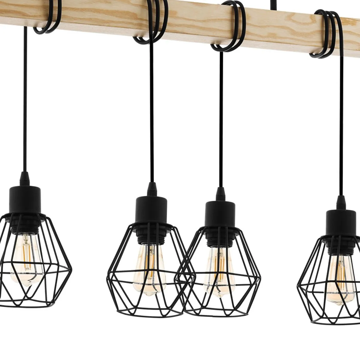 Eglo Townshend 5 Hanglamp - 70cm - Zwart/Bruin