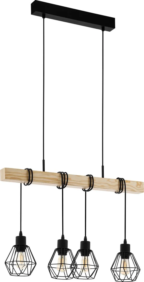 Eglo Townshend 5 Hanglamp - 70cm - Zwart/Bruin