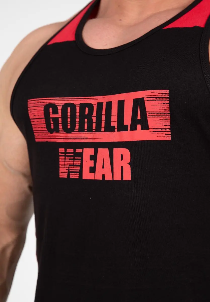 Gorilla Wear Wallace Tank Top 2XL - Zwart/Rood