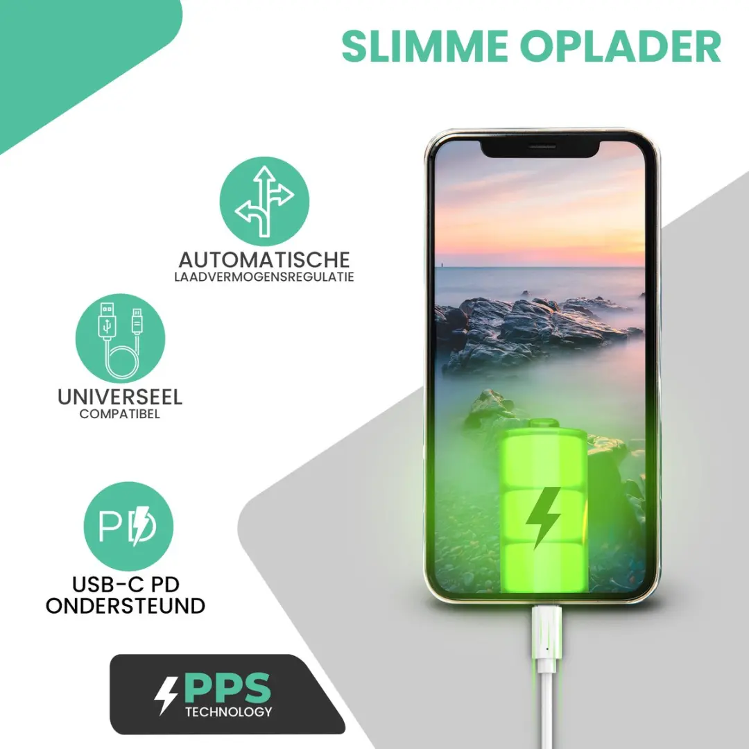 Caliber PSP-35W USB C/Oplader 35W - 4 Poorten - Wit