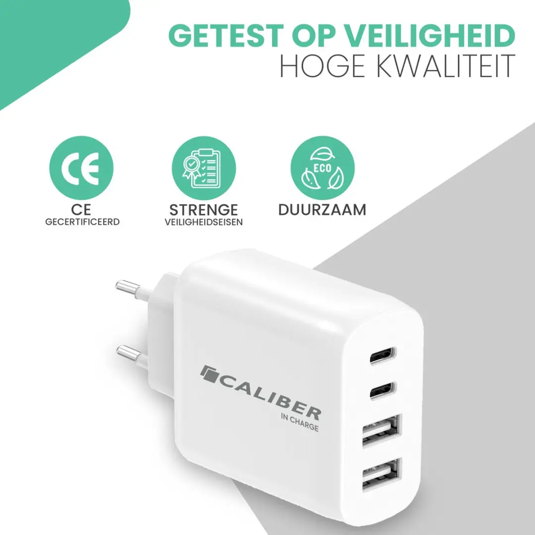 Caliber PSP-35W USB C/Oplader 35W - 4 Poorten - Wit