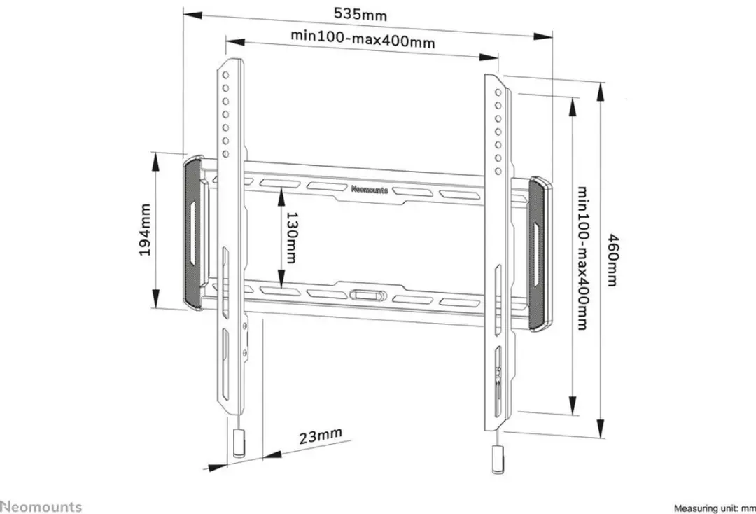 Neomounts WL30-550BL14 TV-beugel 32-65" - Zwart - afbeelding 6 van 6