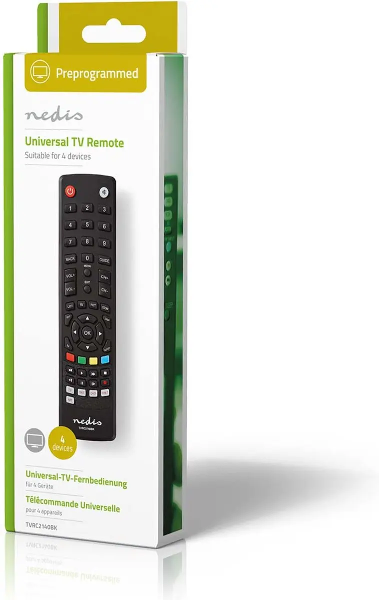Nedis Universele Afstandsbediening TVRC2340BK - 4 Apparaten - Zwart