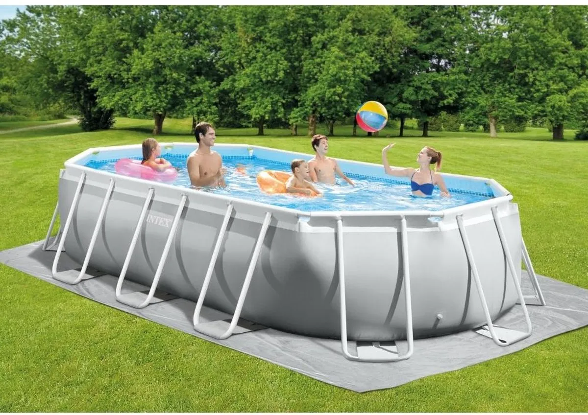 Intex Prism Frame 26796GN Opzetzwembad 503x274x122cm - Grijs/Wit - afbeelding 6 van 6