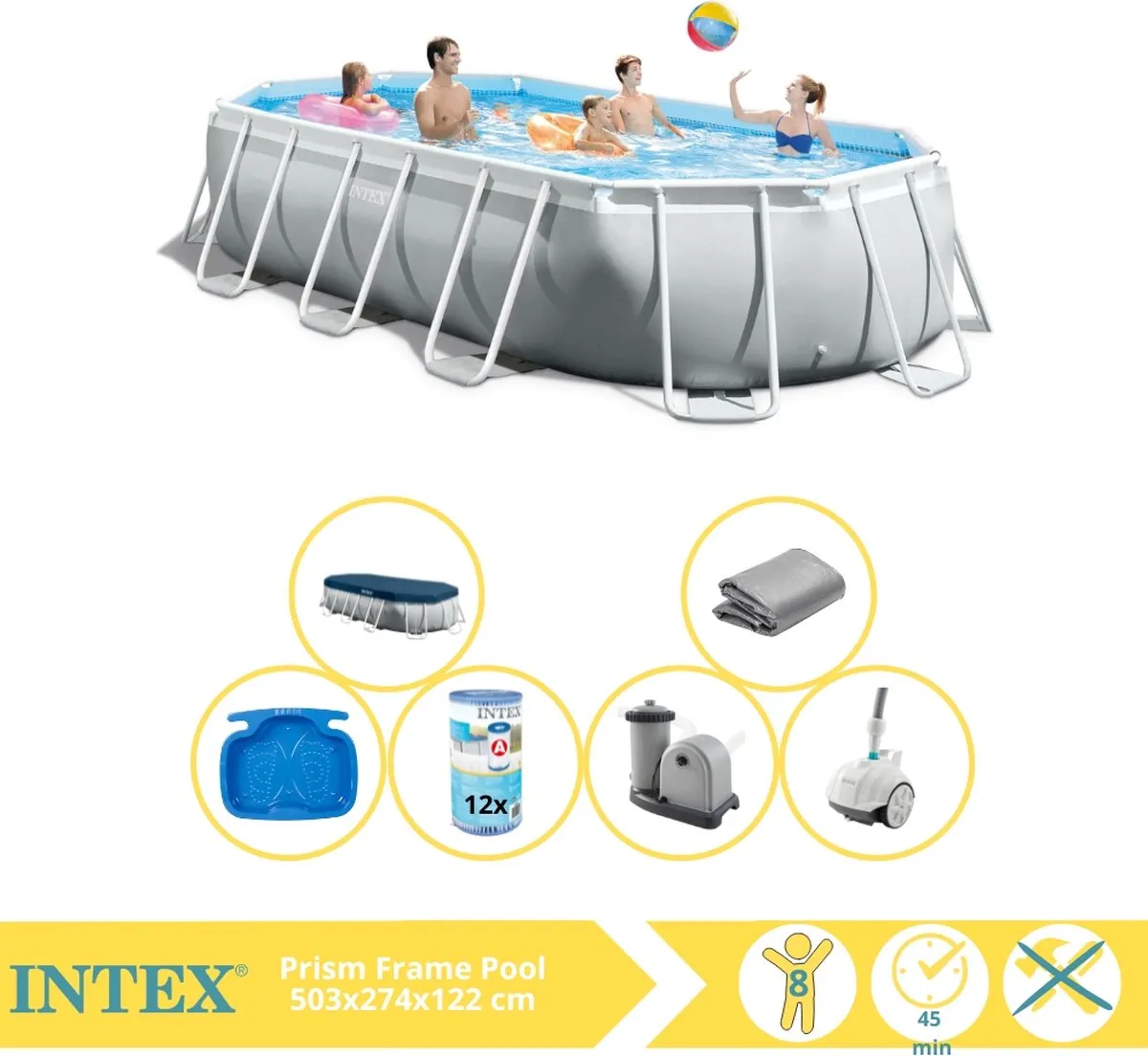 Intex Prism Frame 26796GN Opzetzwembad 503x274x122cm
