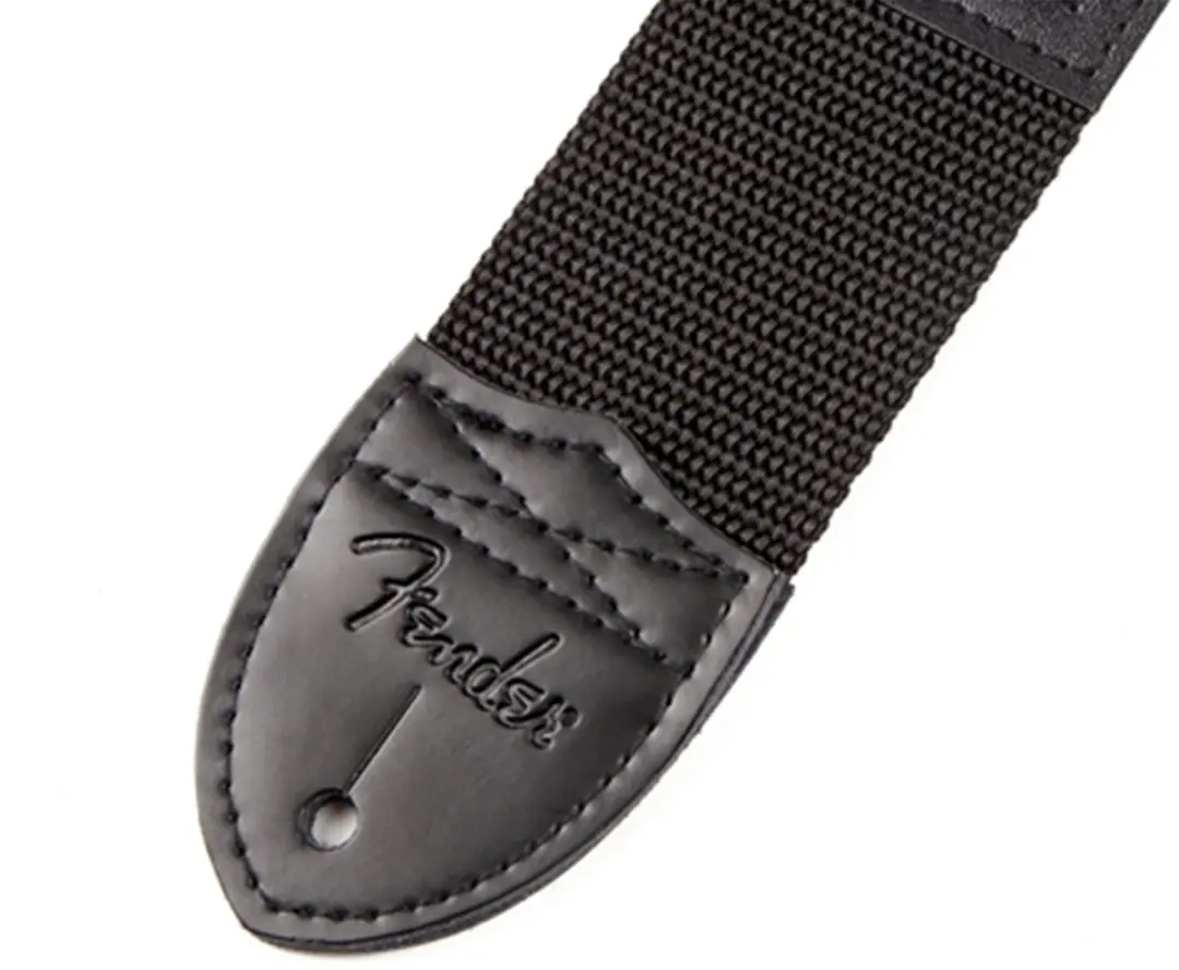 Fender Gitaarband Rood Logo - Universeel - Zwart