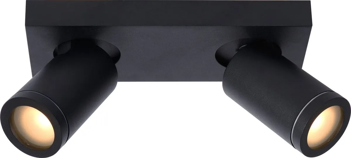 Lucide Taylor Plafondspot LED GU10 2x5W 2200K/3000K - IP44 Zwart