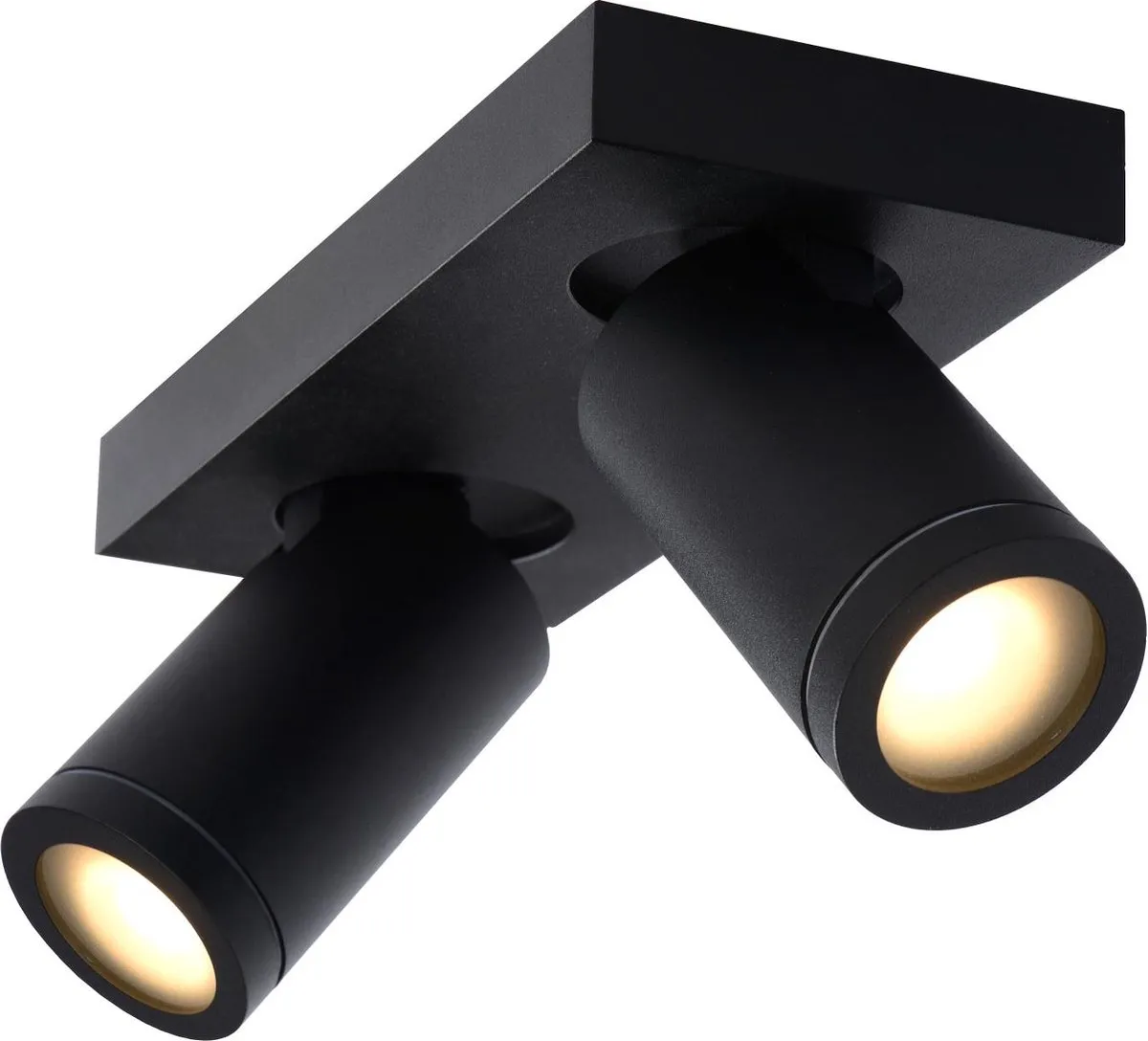 Lucide Taylor Plafondspot LED GU10 2x5W 2200K/3000K - IP44 Zwart