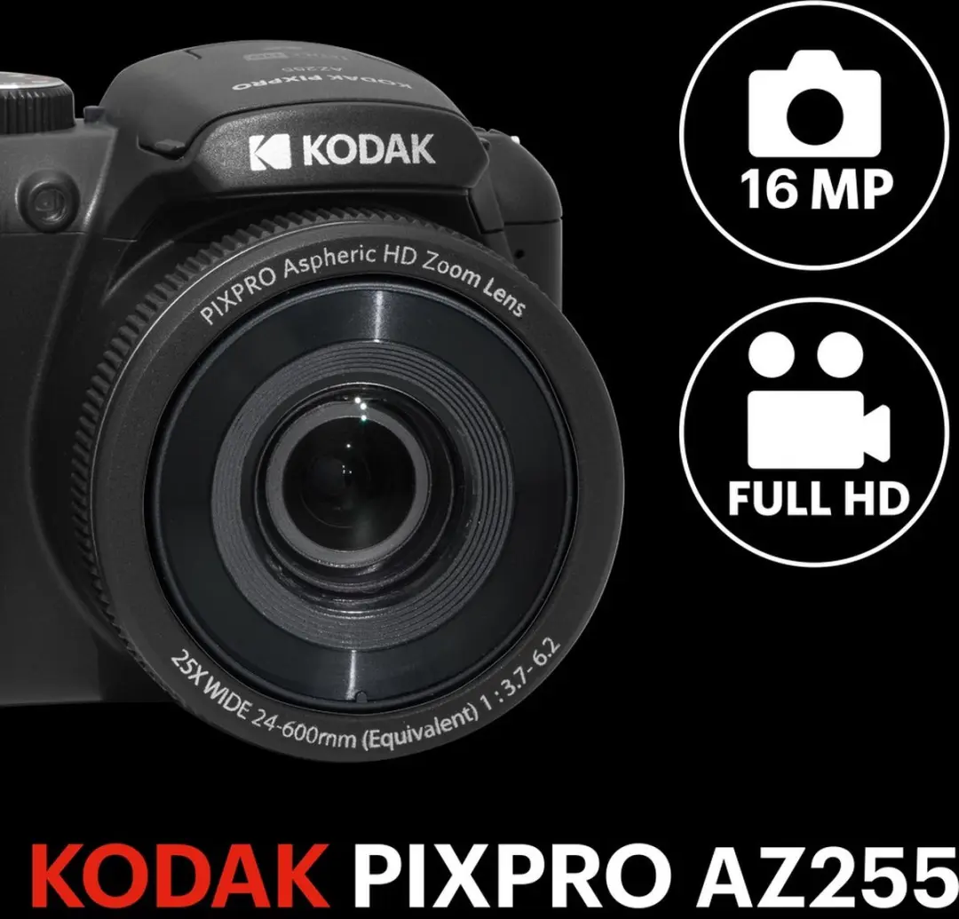 Kodak Pixpro AZ255 Camera 16MP 25x Zoom - Zwart